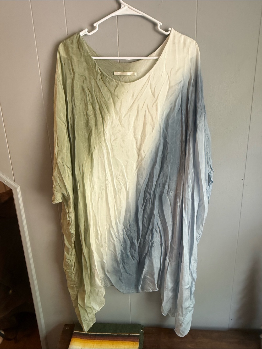 Source Unknown Ombre Mini Dress in Green, Cream & Blue